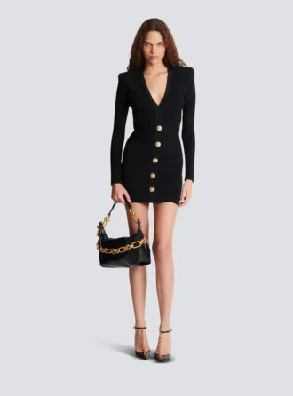 Kort ribbad bodycon-klänning