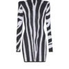 Kort stickad klänning med zebraintarsia Kort stickad klänning med zebraintarsia
