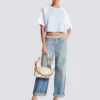 Kort T-shirt med Balmain Paris-tryck