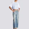 Kort T-shirt med Balmain Paris-tryck