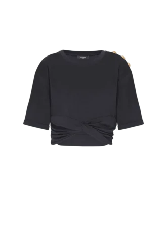 Kort T-shirt med knytband