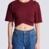 Kort T-shirt med knytband Kort T-shirt med knytband