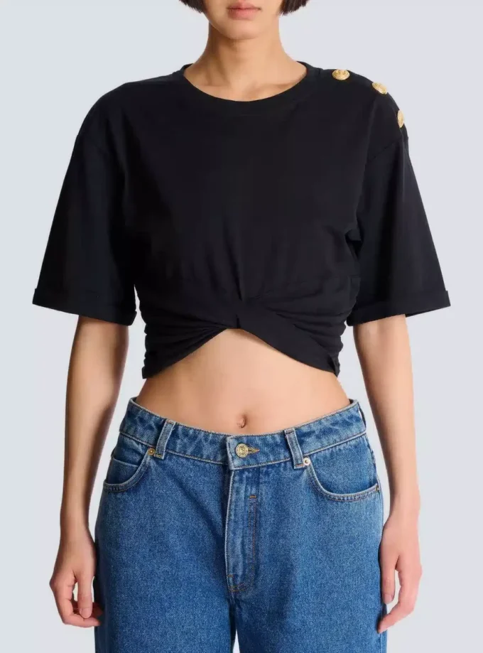 Kort T-shirt med knytband Kort T-shirt med knytband