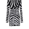 Kort tvåfärgad zebra-paljettklänning Kort tvåfärgad zebra-paljettklänning