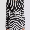 Kort tvåfärgad zebra-paljettklänning Kort tvåfärgad zebra-paljettklänning
