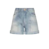 Korta diamantmönstrade jeansshorts