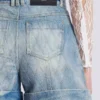 Korta diamantmönstrade jeansshorts