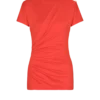 Kortärmad draperad jersey-T-shirt Kortärmad draperad jersey-T-shirt
