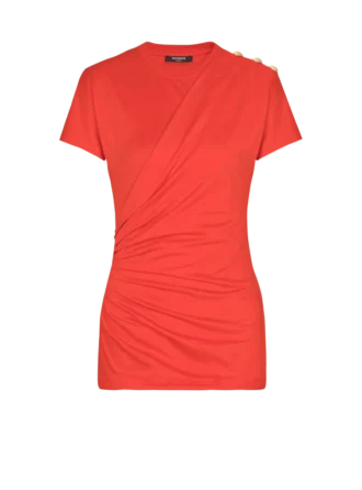 Kortärmad draperad jersey-T-shirt