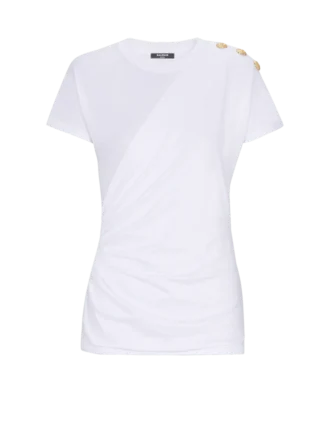 Kortärmad draperad jersey-T-shirt