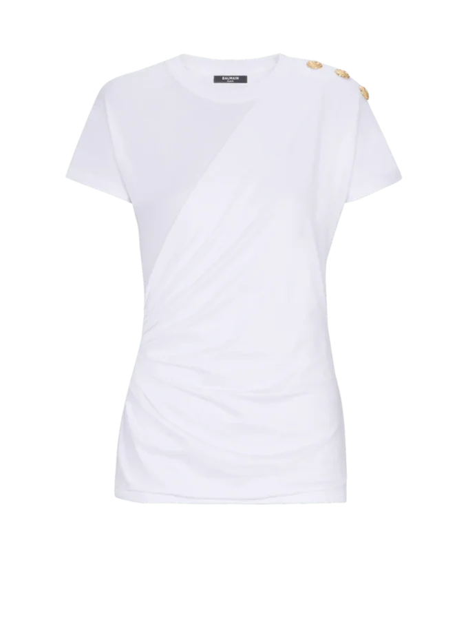 Kortärmad draperad jersey-T-shirt