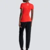 Kortärmad draperad jersey-T-shirt Kortärmad draperad jersey-T-shirt