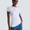 Kortärmad draperad jersey-T-shirt