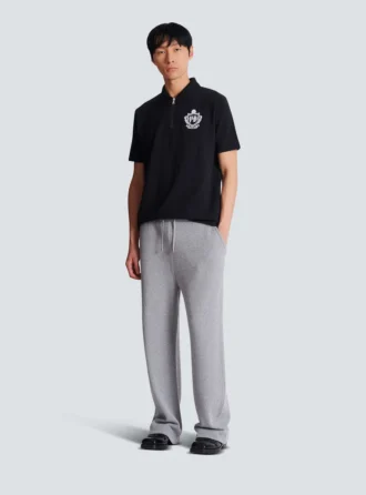 Kortärmad polo med collegeemblem