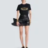 Kortärmad T-shirt med Balmain Chain-tryck Kortärmad T-shirt med Balmain Chain-tryck