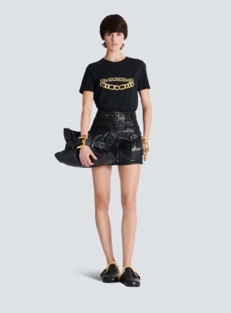 Kortärmad T-shirt med Balmain Chain-tryck