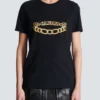 Kortärmad T-shirt med Balmain Chain-tryck Kortärmad T-shirt med Balmain Chain-tryck