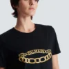 Kortärmad T-shirt med Balmain Chain-tryck Kortärmad T-shirt med Balmain Chain-tryck