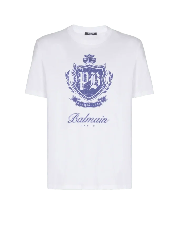 Kortärmad T-shirt med College Emblem-tryck Kortärmad T-shirt med College Emblem-tryck