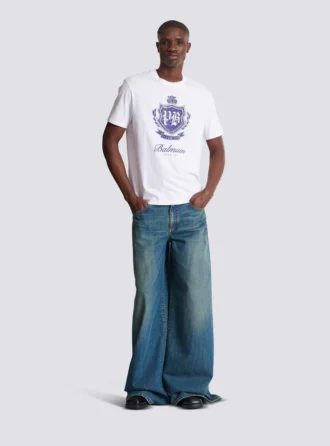 Kortärmad T-shirt med College Emblem-tryck