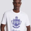 Kortärmad T-shirt med College Emblem-tryck Kortärmad T-shirt med College Emblem-tryck