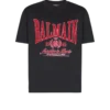 Kortärmad T-shirt med flockat Balmain College-tryck Kortärmad T-shirt med flockat Balmain College-tryck