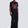 Kortärmad T-shirt med flockat Balmain College-tryck Kortärmad T-shirt med flockat Balmain College-tryck