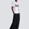 Kortärmad T-shirt med flockat Balmain College-tryck