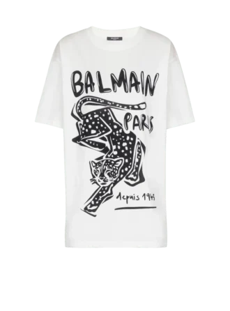 Kortärmad T-shirt med leopardmönster