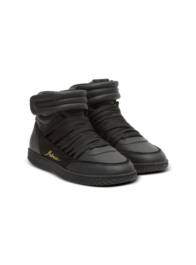 Läder Balmain Swan Mid-Top snörskor