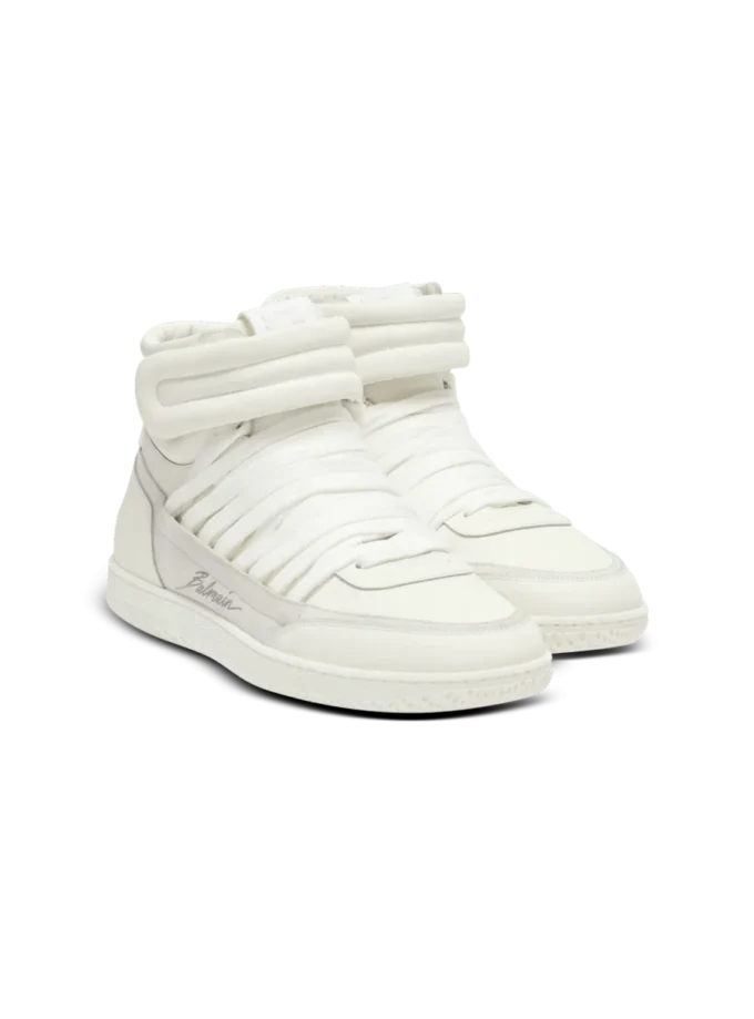 Läder Balmain Swan Mid-Top snörskor