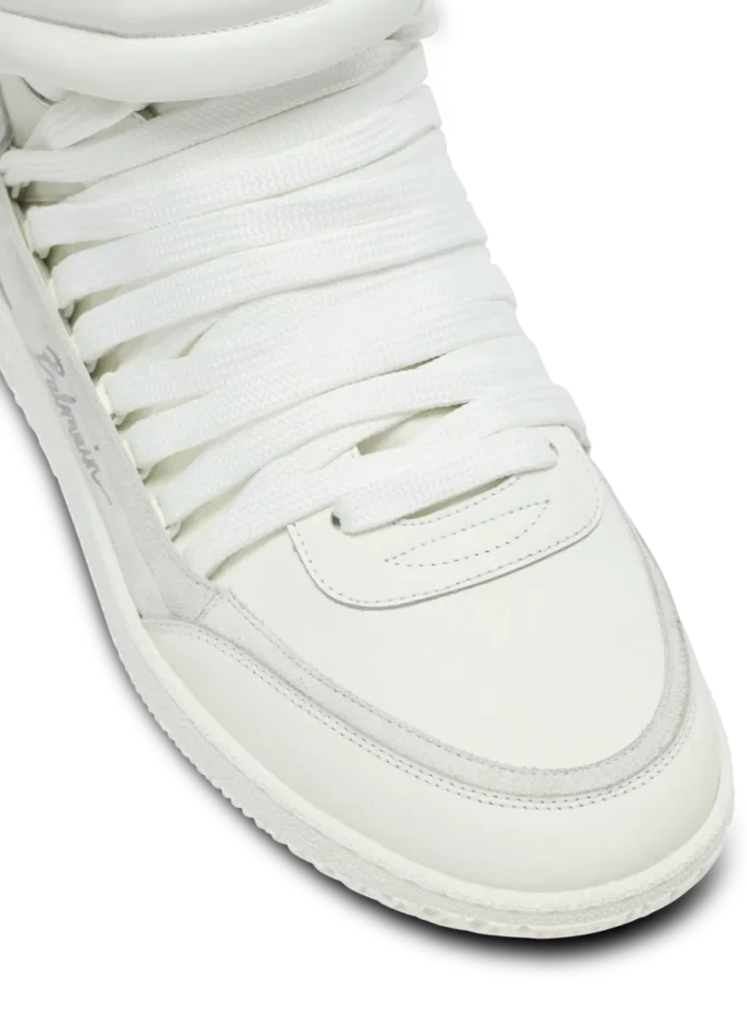 Läder Balmain Swan Mid-Top snörskor