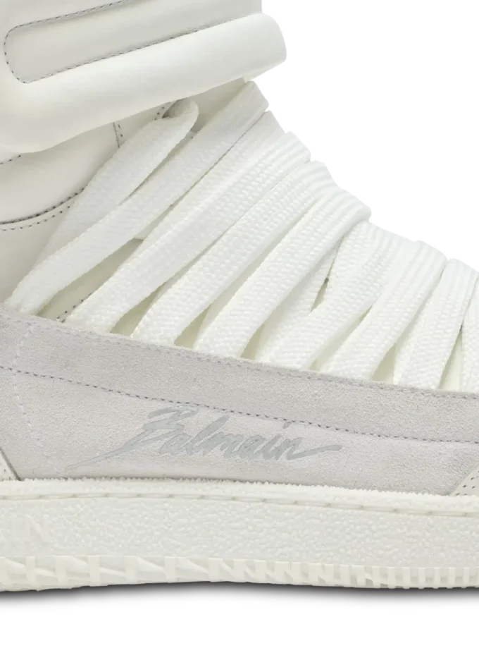 Läder Balmain Swan Mid-Top snörskor