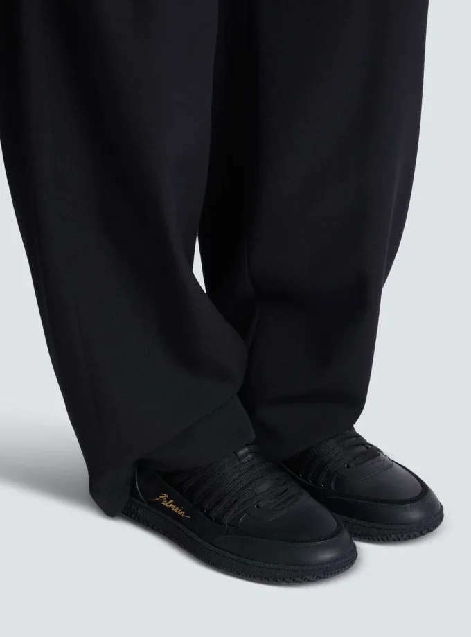 Läder Balmain Swan Mid-Top snörskor