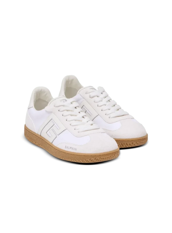 Läder- och canvas-träningsskor Balmain Swan Läder- och canvas-träningsskor Balmain Swan