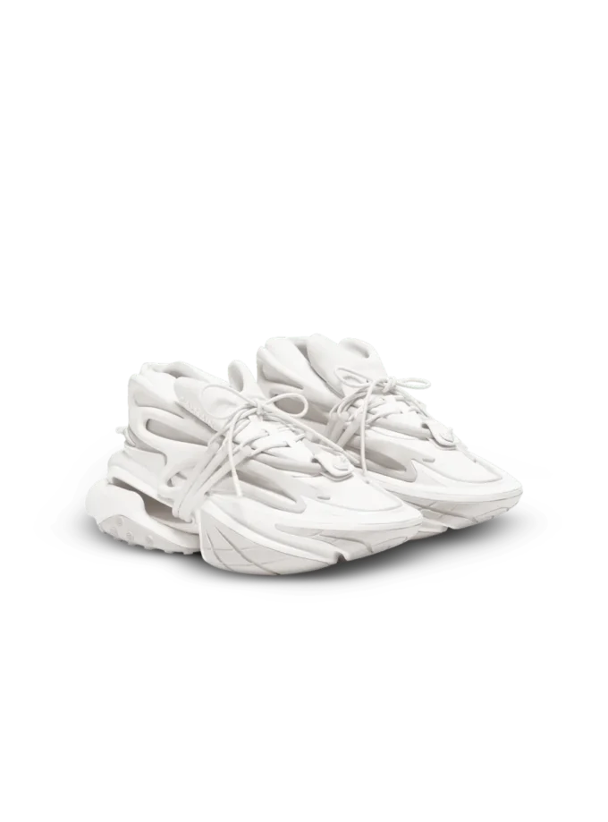 Låga sneakers i neopren och läder med enhörningsmotiv Låga sneakers i neopren och läder med enhörningsmotiv