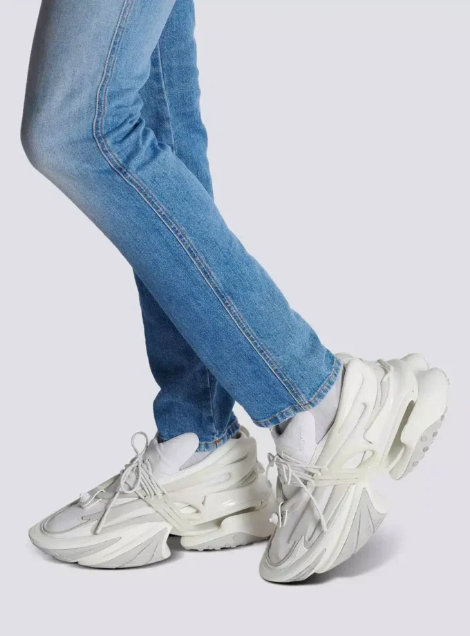 Låga sneakers i neopren och läder med enhörningsmotiv Låga sneakers i neopren och läder med enhörningsmotiv