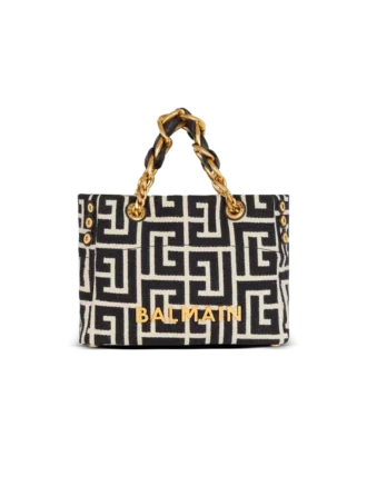 Liten 1945 Soft-toteväska i jacquard med monogram