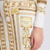Lång, mönstrad bodycon-klänning med Balmain Foulard-mönster Lång, mönstrad bodycon-klänning med Balmain Foulard-mönster