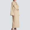 Lång trenchcoat i bomullsgabardin