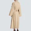 Lång trenchcoat i bomullsgabardin