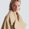 Lång trenchcoat i bomullsgabardin