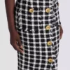 Lång tweedkjol i gingham Lång tweedkjol i gingham