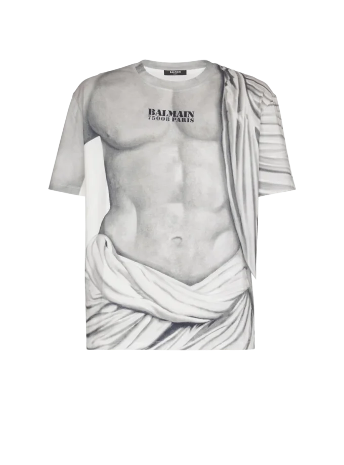 Logo-T-shirt med Statue-tryck Logo-T-shirt med Statue-tryck