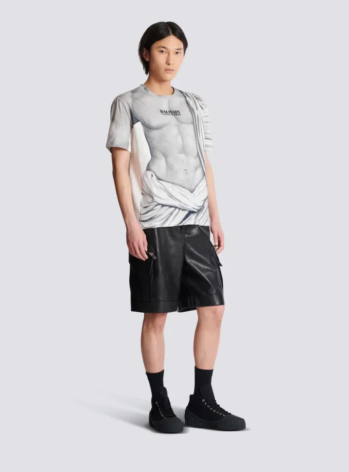Logo-T-shirt med Statue-tryck Logo-T-shirt med Statue-tryck