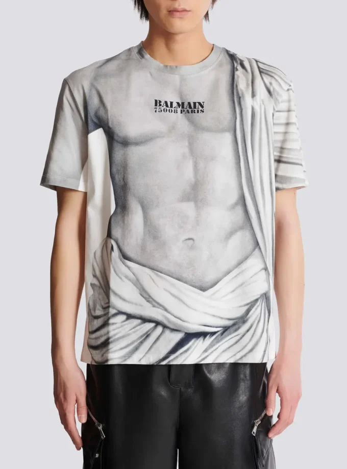 Logo-T-shirt med Statue-tryck Logo-T-shirt med Statue-tryck