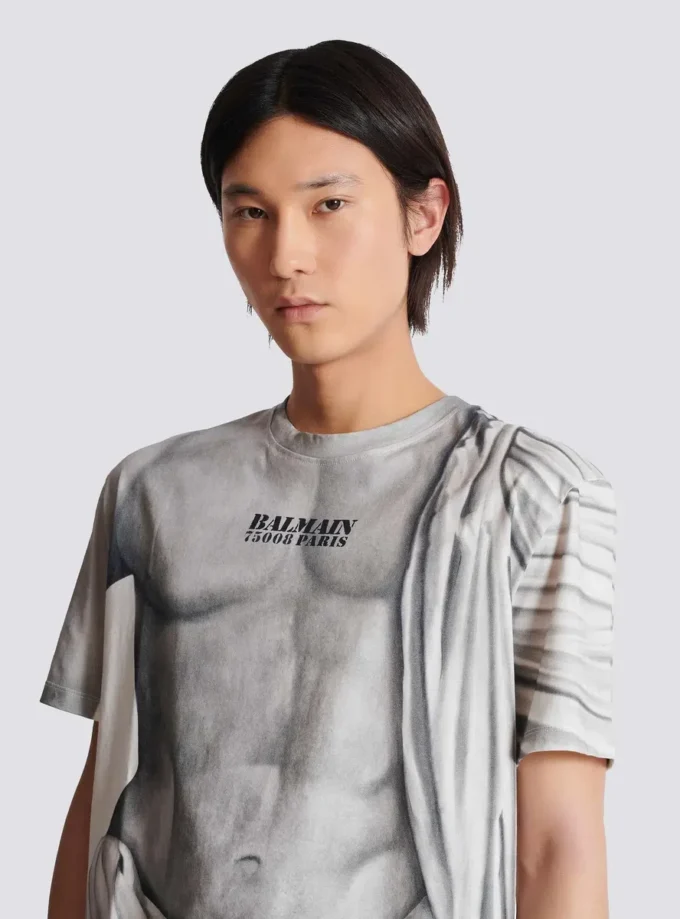Logo-T-shirt med Statue-tryck Logo-T-shirt med Statue-tryck