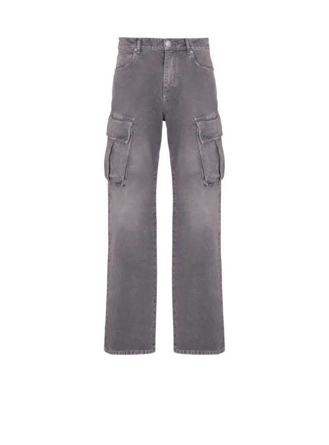Löst sittande cargojeans i denim