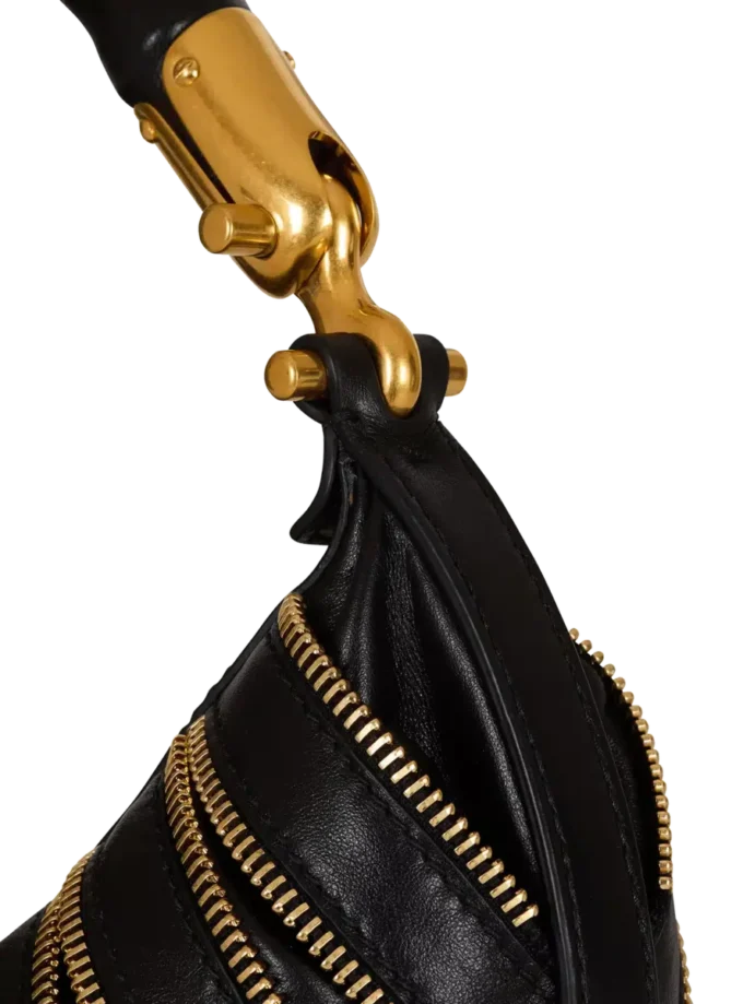 Medium Ebene Zips-väska i kalvskinn Medium Ebene Zips-väska i kalvskinn
