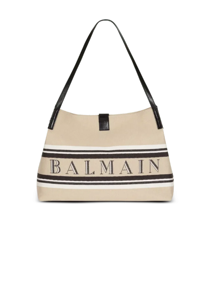 Medium Release Shopper-väska i canvas och kalvskinn Medium Release Shopper-väska i canvas och kalvskinn